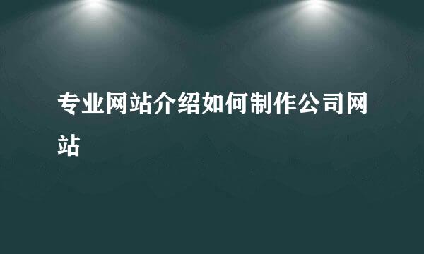 专业网站介绍如何制作公司网站