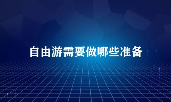 自由游需要做哪些准备