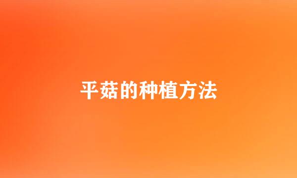 平菇的种植方法