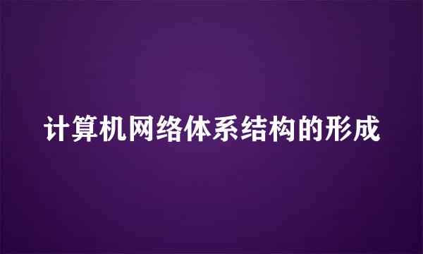 计算机网络体系结构的形成
