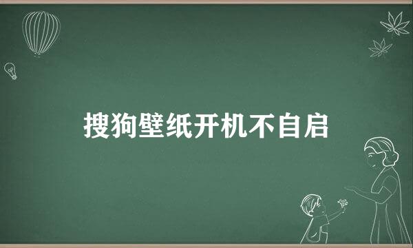 搜狗壁纸开机不自启