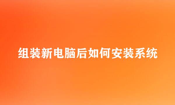 组装新电脑后如何安装系统