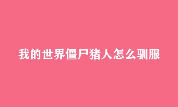 我的世界僵尸猪人怎么驯服
