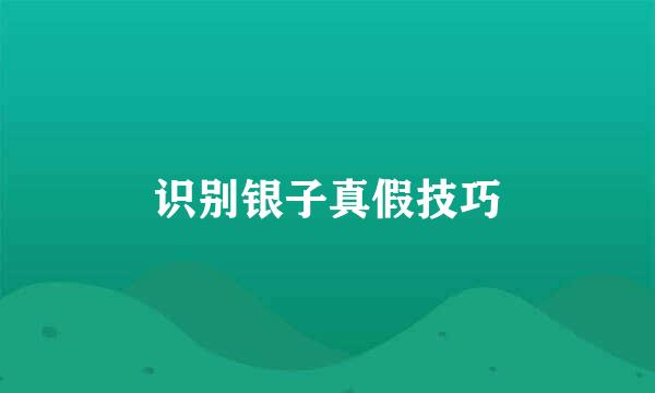 识别银子真假技巧