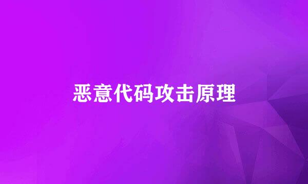 恶意代码攻击原理