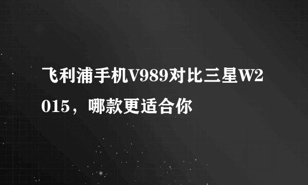 飞利浦手机V989对比三星W2015，哪款更适合你