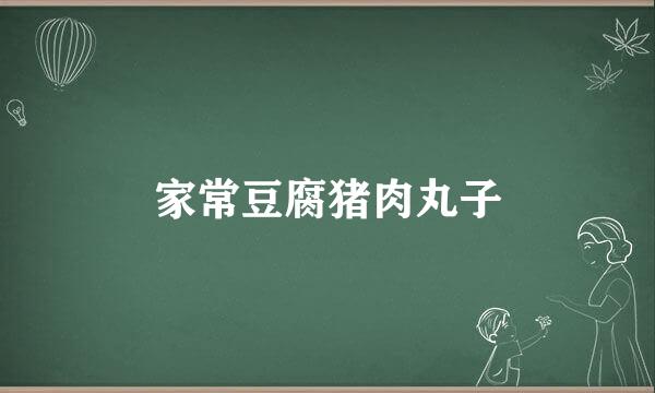 家常豆腐猪肉丸子