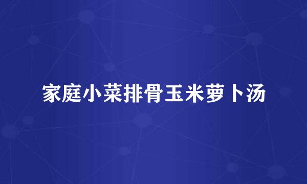 家庭小菜排骨玉米萝卜汤