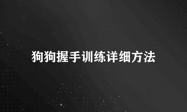 狗狗握手训练详细方法