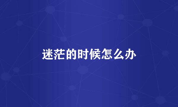 迷茫的时候怎么办
