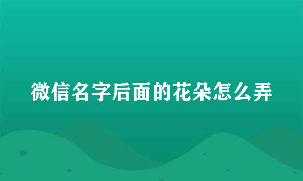 微信名字后面的花朵怎么弄