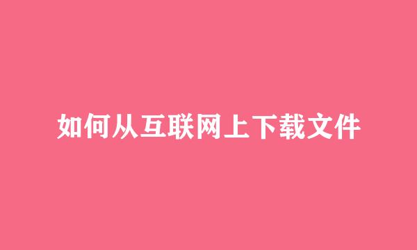 如何从互联网上下载文件