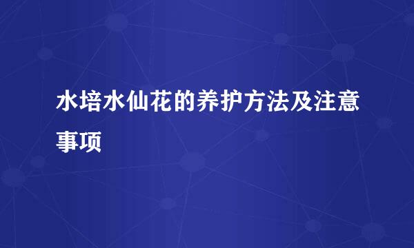 水培水仙花的养护方法及注意事项
