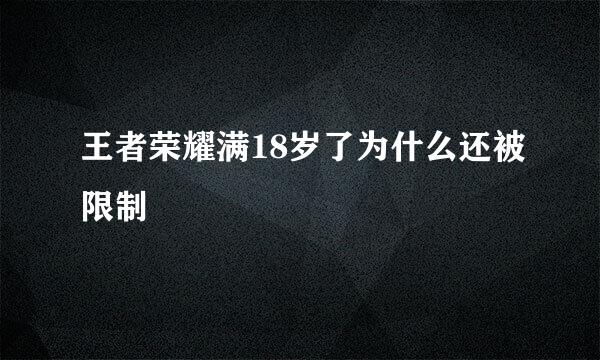 王者荣耀满18岁了为什么还被限制