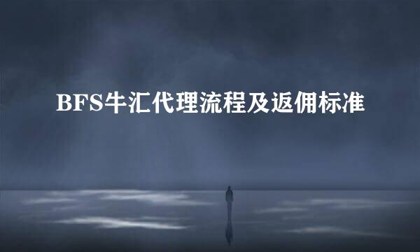 BFS牛汇代理流程及返佣标准
