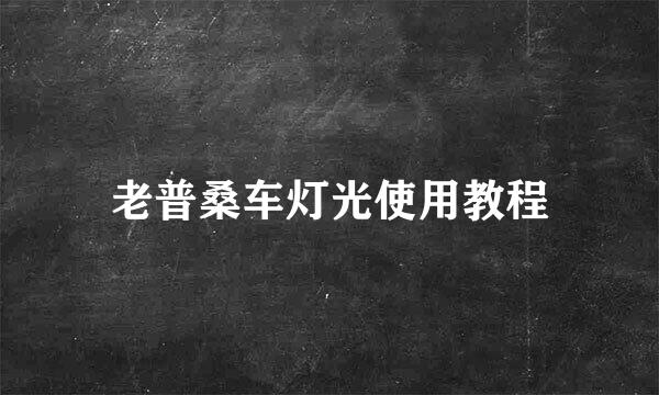 老普桑车灯光使用教程