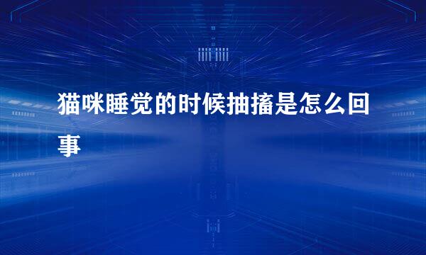 猫咪睡觉的时候抽搐是怎么回事