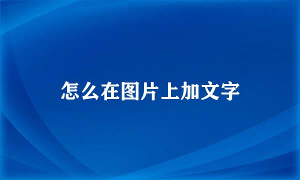怎么在图片上加文字