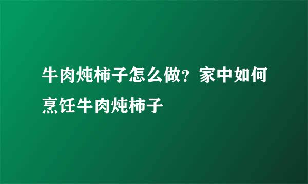 牛肉炖柿子怎么做？家中如何烹饪牛肉炖柿子