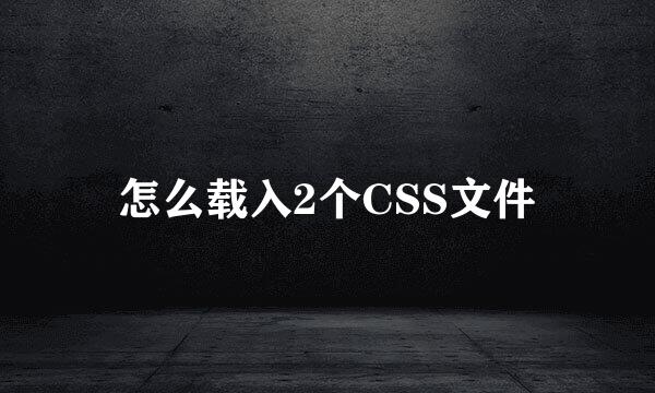 怎么载入2个CSS文件