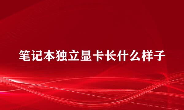 笔记本独立显卡长什么样子