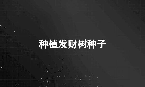 种植发财树种子