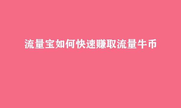流量宝如何快速赚取流量牛币