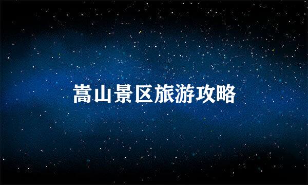 嵩山景区旅游攻略