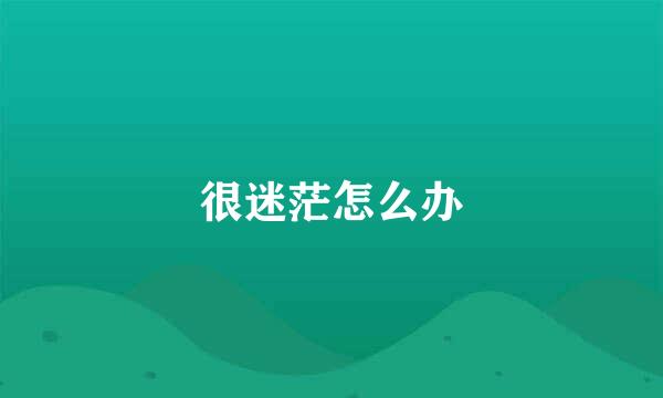 很迷茫怎么办