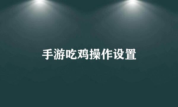 手游吃鸡操作设置