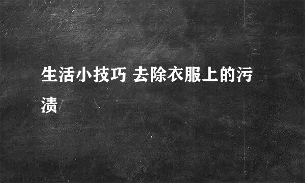 生活小技巧 去除衣服上的污渍