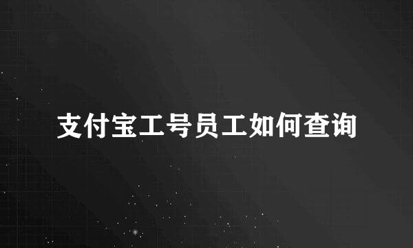支付宝工号员工如何查询