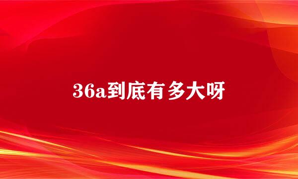 36a到底有多大呀
