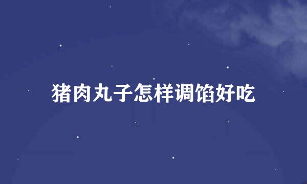 猪肉丸子怎样调馅好吃