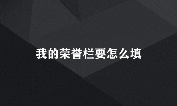 我的荣誉栏要怎么填