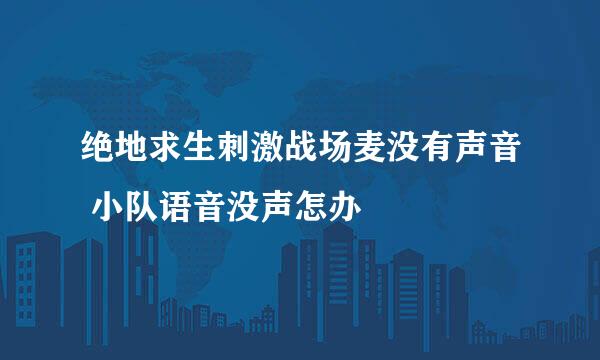 绝地求生刺激战场麦没有声音 小队语音没声怎办