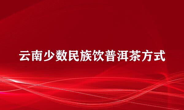 云南少数民族饮普洱茶方式