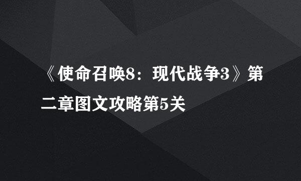 《使命召唤8：现代战争3》第二章图文攻略第5关