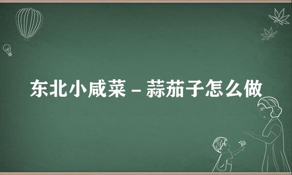 东北小咸菜－蒜茄子怎么做