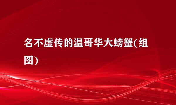 名不虚传的温哥华大螃蟹(组图)