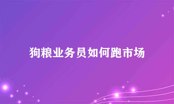 狗粮业务员如何跑市场