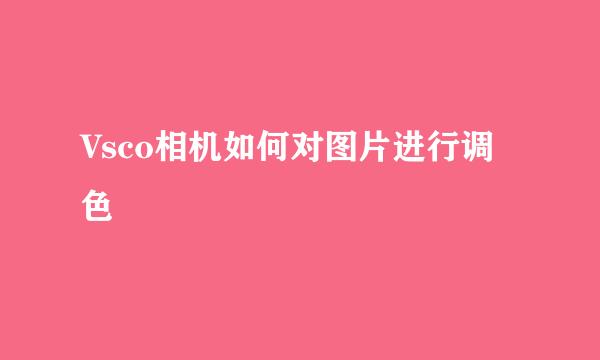 Vsco相机如何对图片进行调色