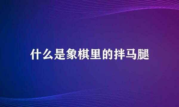 什么是象棋里的拌马腿