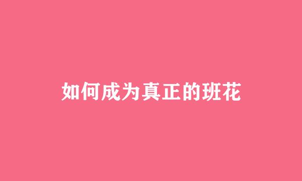 如何成为真正的班花