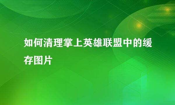 如何清理掌上英雄联盟中的缓存图片