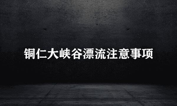 铜仁大峡谷漂流注意事项