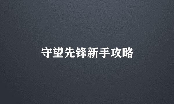 守望先锋新手攻略