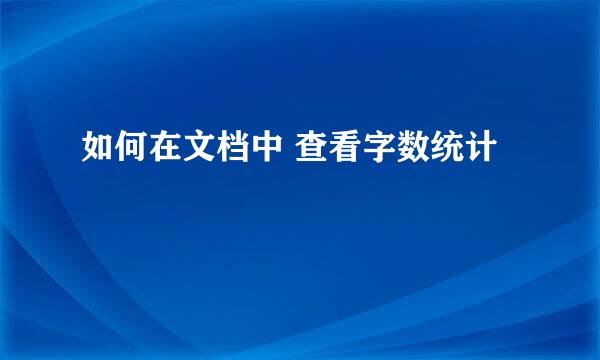 如何在文档中 查看字数统计