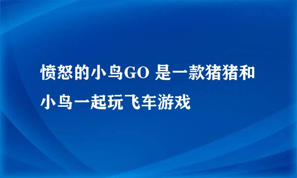 愤怒的小鸟GO 是一款猪猪和小鸟一起玩飞车游戏