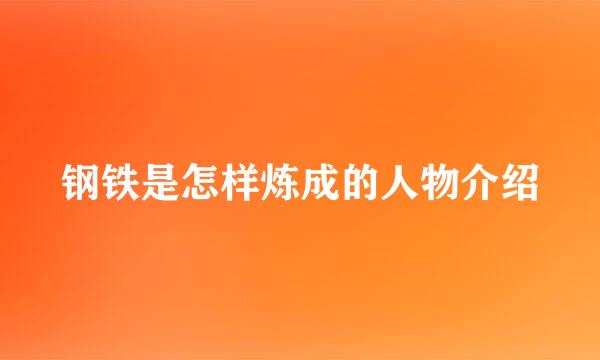 钢铁是怎样炼成的人物介绍